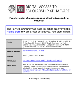 Rapid evolution of a native species following invasion by a