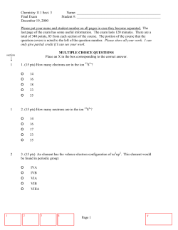 Final exam - UMass Chemistry