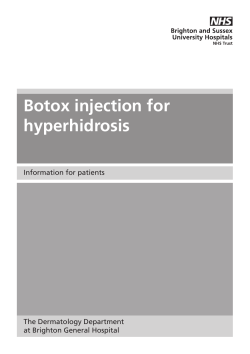 Botox injection for hyperhidrosis - Brighton and Sussex University