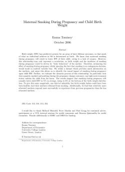 Maternal Smoking During Pregnancy and Child