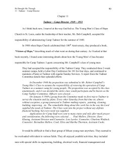 90 Chapter 11 Tadmor &ndash; Camp Director 1949