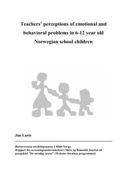 Teachers` perceptions of emotional and behavioral problems in 6