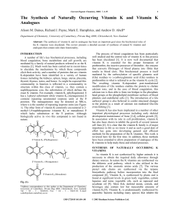 The Synthesis of Naturally Occurring Vitamin K and Vitamin K Analogues