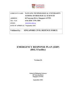 EMERGENCY RESPONSE PLAN (ERP) (BSL3 Facility)