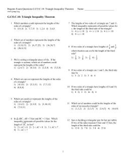 G.CO.C.10: Triangle Inequality Theorem