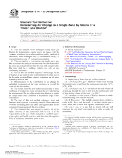Determining Air Change in a Single Zone by Means of a Tracer Gas
