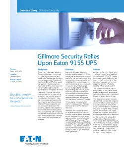 Gillmore Security Relies Upon Eaton 9155 UPS