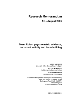 Team Roles: psychometric evidence, construct