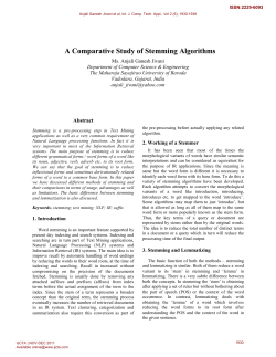 A Comparative Study of Stemming Algorithms