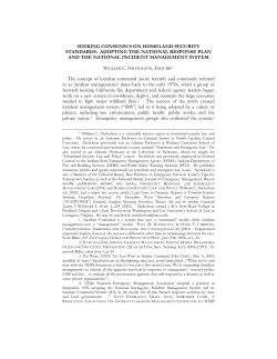 Seeking Consensus on Homeland Security