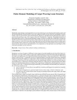 Finite Element Modeling of Carpet Weaving Loom Structure
