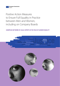 Positive action for women: legal experts report
