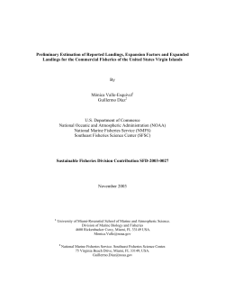 Preliminary Estimation of Reported Landings, Expansion