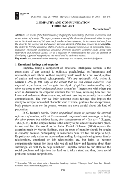 2. EMPATHY AND COMMUNICATION THROUGH ART 1. Emotional