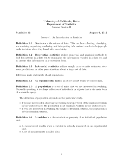 Set 1 - Department of Statistics