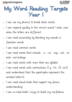 I can use my phonics to break down words. I can respond quickly to