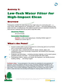 Activity 5: Low-tech Water Filter for High