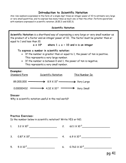 Introduction to Scientific Notation