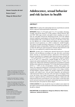 Adolescence, sexual behavior and risk factors to health