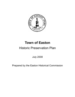 Town of Easton - Historic Preservation Plan