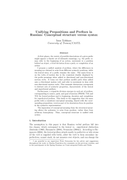 Unifying Prepositions and Prefixes in Russian: Conceptual structure