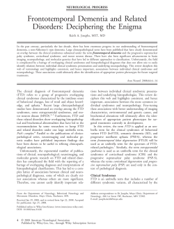 Frontotemporal dementia and related disorders: Deciphering the