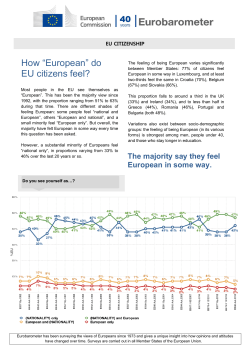 How &ldquo;European&rdquo; do EU citizens feel?