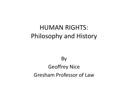 HUMAN RIGHTS: Philosophy and History