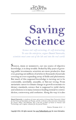 Saving Science - The New Atlantis
