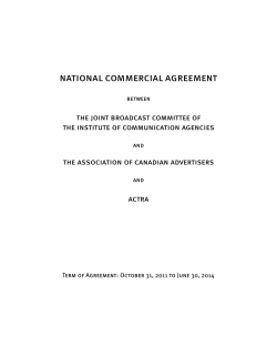NATIONAL COmmERCIAL AGREEmENT