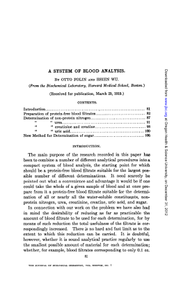 A system of blood analysis - OHSU Digital Commons