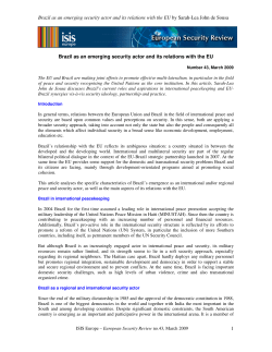 Brazil as an emerging security actor and its relations with the EU by