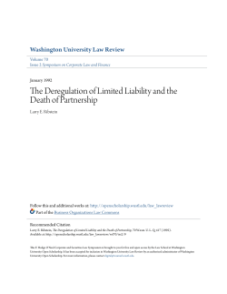 The Deregulation of Limited Liability and the Death of Partnership