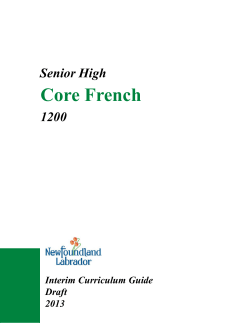 Core French - Department of Education