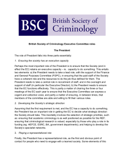 British Society of Criminology Executive Committee roles The
