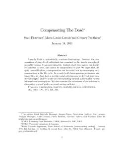 Compensating The Dead - Paris School of Economics