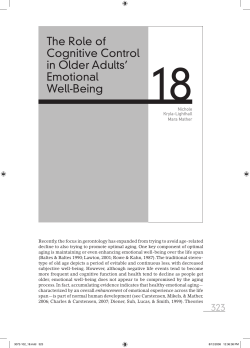 The Role of Cognitive Control in Older Adults` Emotional Well