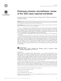Pulmonary alveolar microlithiasis: review of the 1022 cases reported