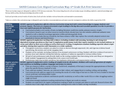 SAUSD Common Core Aligned Curriculum Map: 6th Grade ELA