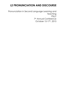 l2 pronunciation and discourse - Applied Linguistics Program