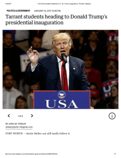 Tarrant students heading to Donald Trump`s presidential inauguration