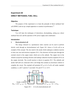 Experiment 28 DIRECT METHANOL FUEL CELL