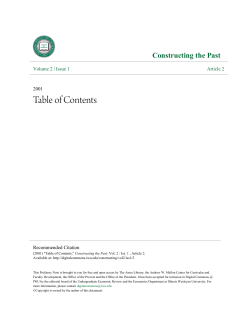 Table of Contents - Digital Commons @ IWU