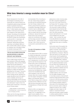 What does America`s energy revolution mean for China?