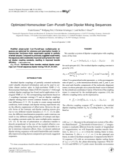 Optimized Homonuclear Carr&ndash;Purcell