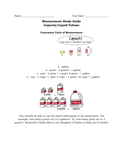 Measurement Study Guide Capacity/Liquid Volume