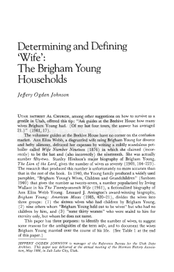 Determining and Defining `Wife`: The Brigham Young Households