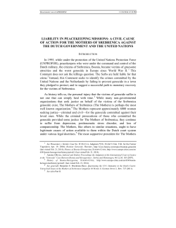 liability in peacekeeping missions: a civil cause of