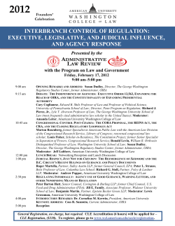 interbranch control of regulation - American University Washington