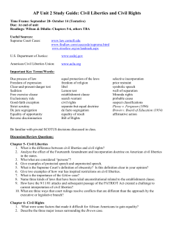AP Unit 2 Study Guide: Civil Liberties and Civil Rights